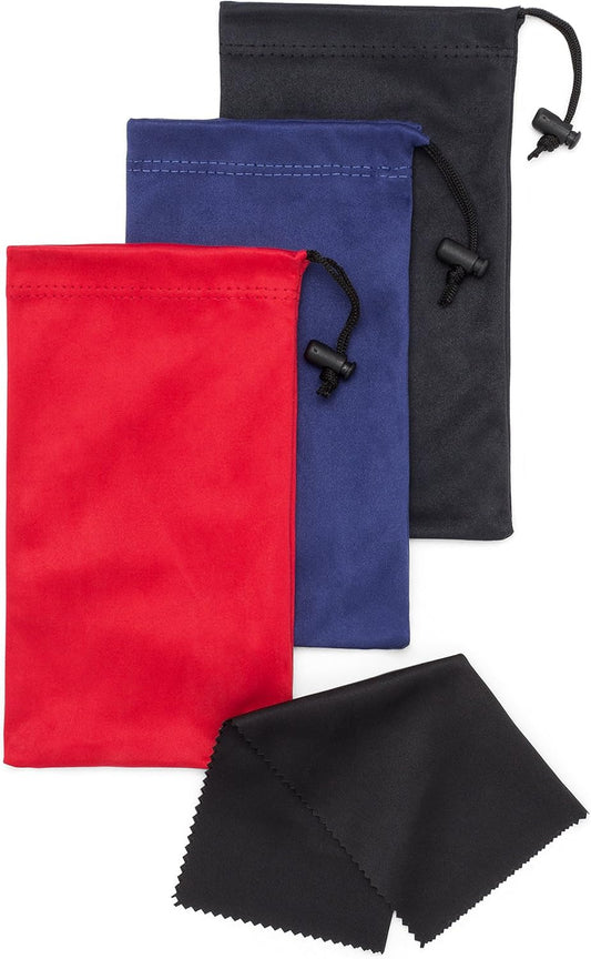 Premium Quality Microfiber Sunglasses Pouch with Spring Fastener