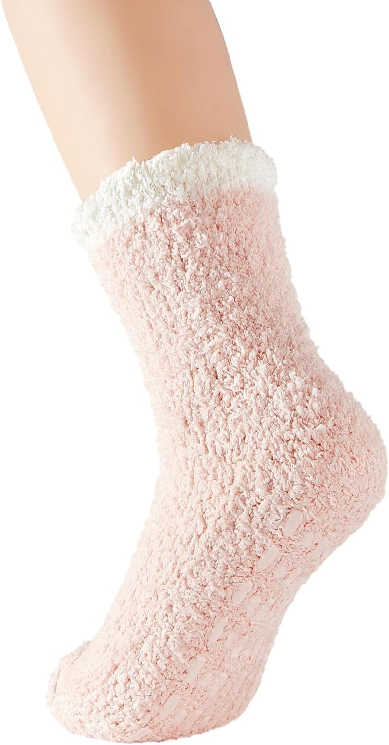 Women'S Fuzzy Slipper Socks - Warm, Fluffy, Cozy Crew Socks for Winter