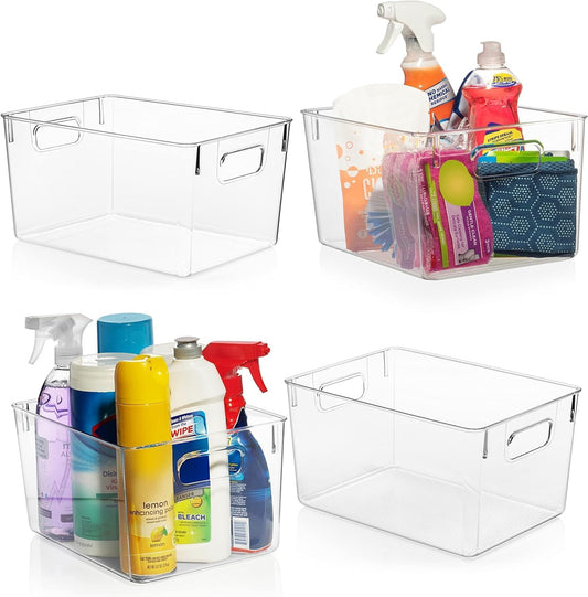 Plastic Storage Bins – Perfect Kitchen Organization or Pantry Storage – Fridge Organizer, Pantry Organization and Storage Bins, Cabinet Organizers