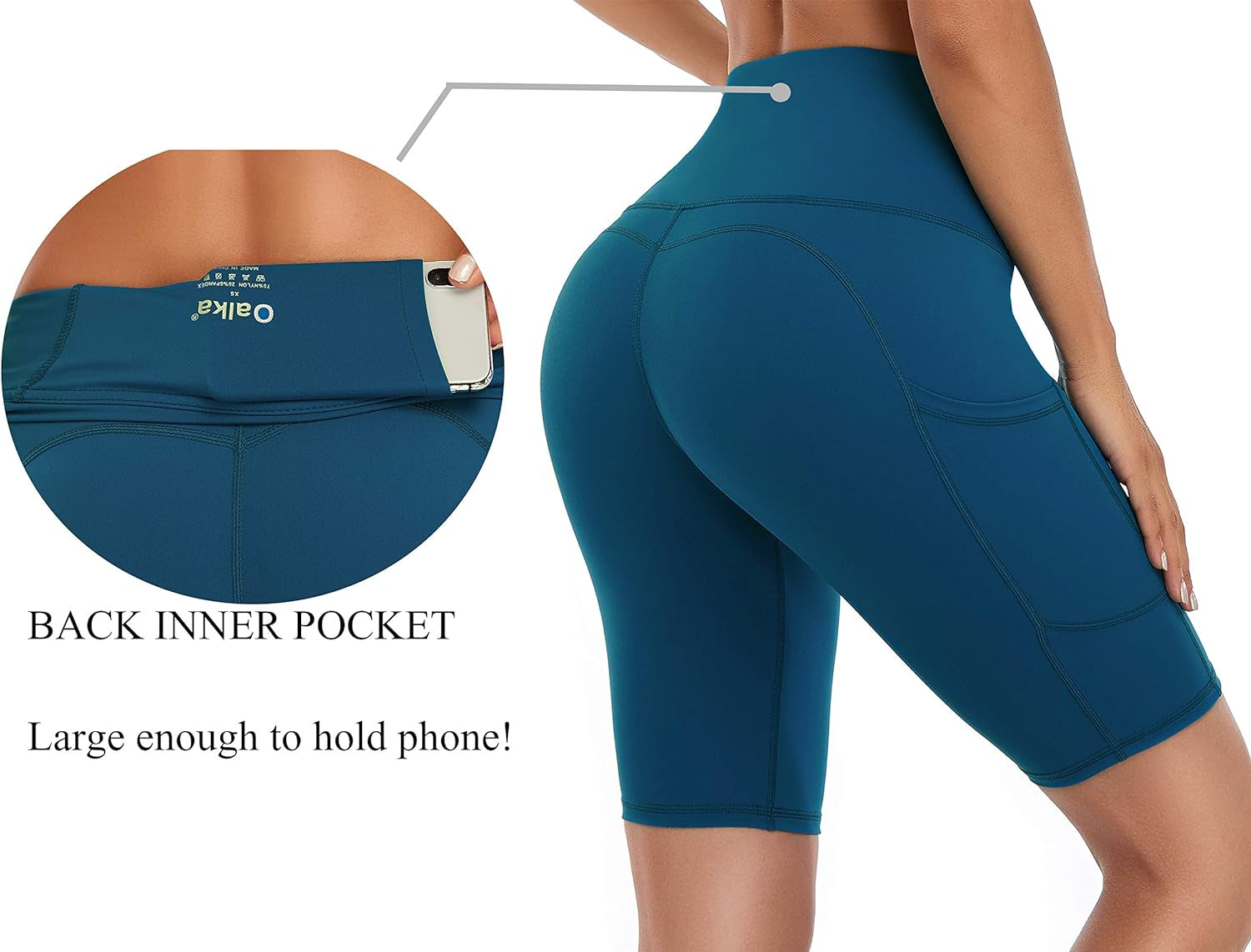 Women'S Short Yoga Side Pockets High Waist Workout Running Shorts