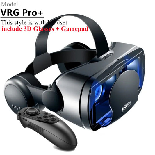 Virtual Reality VR Headset with IMAX Screen and HD 3D Technology for 5-7" Phones, Compatible with Gamepad