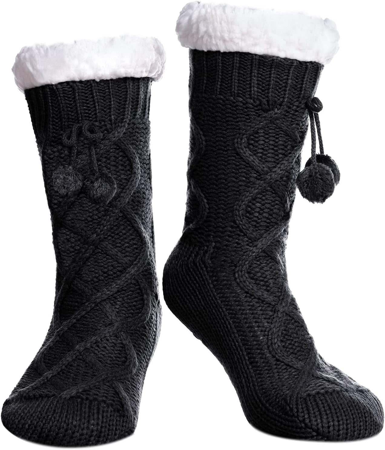 Womens Non Slip Slipper Socks Winter Warm Soft Cozy Fuzzy Fleece-Lined Grippers Home Socks