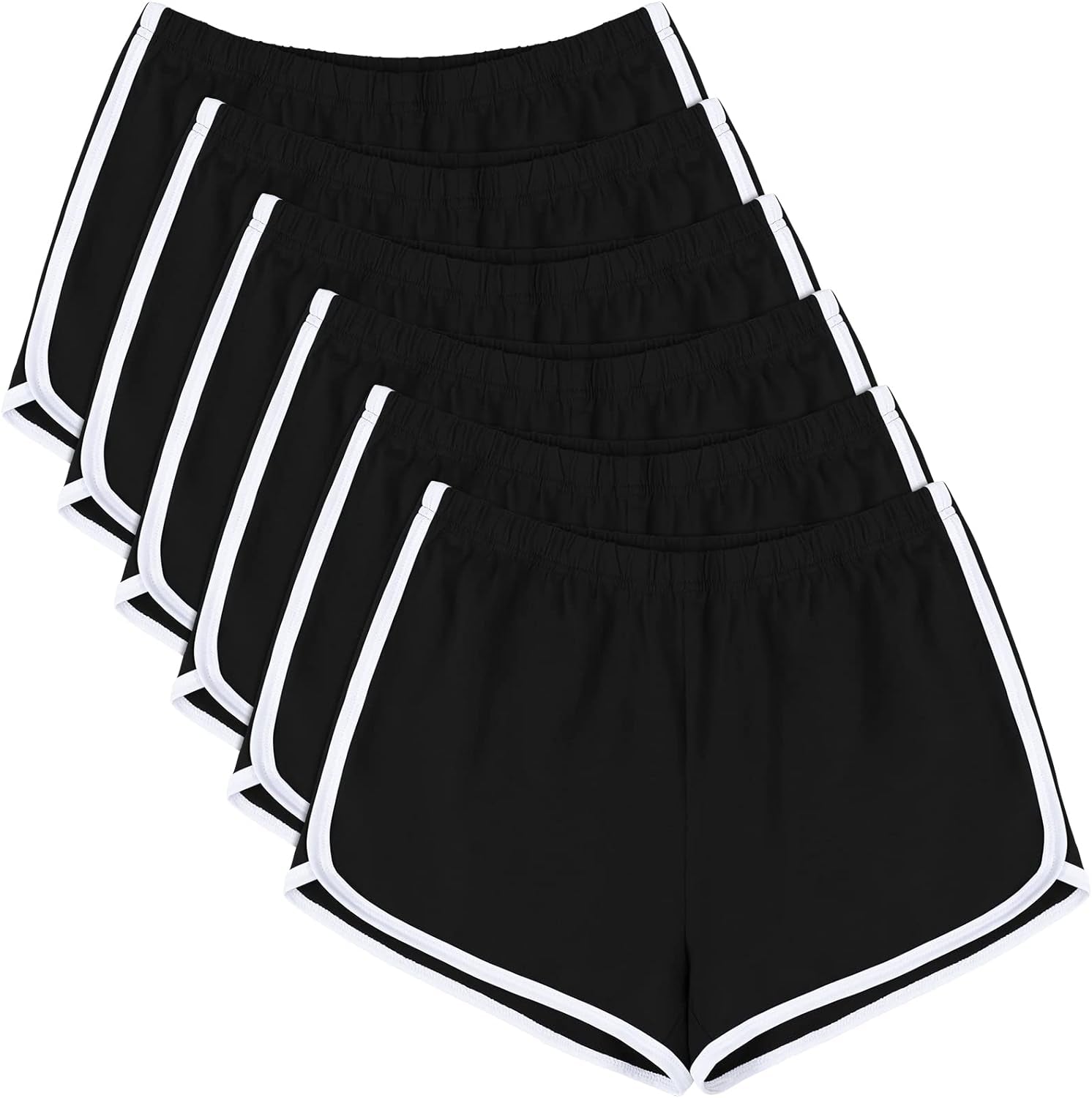 6 Piece Cotton Sports Short Yoga Pant Dance Shorts Running Shorts for Women