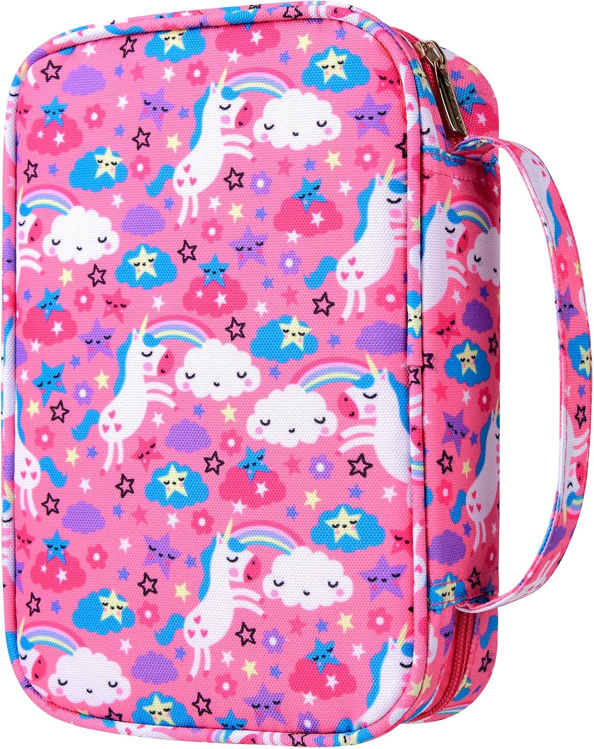 Bible Cover Case/Book Cover Floral Pattern with Handle Fits for Standard Size Bible, 9 X 6.3 X 2.4 In, Pink