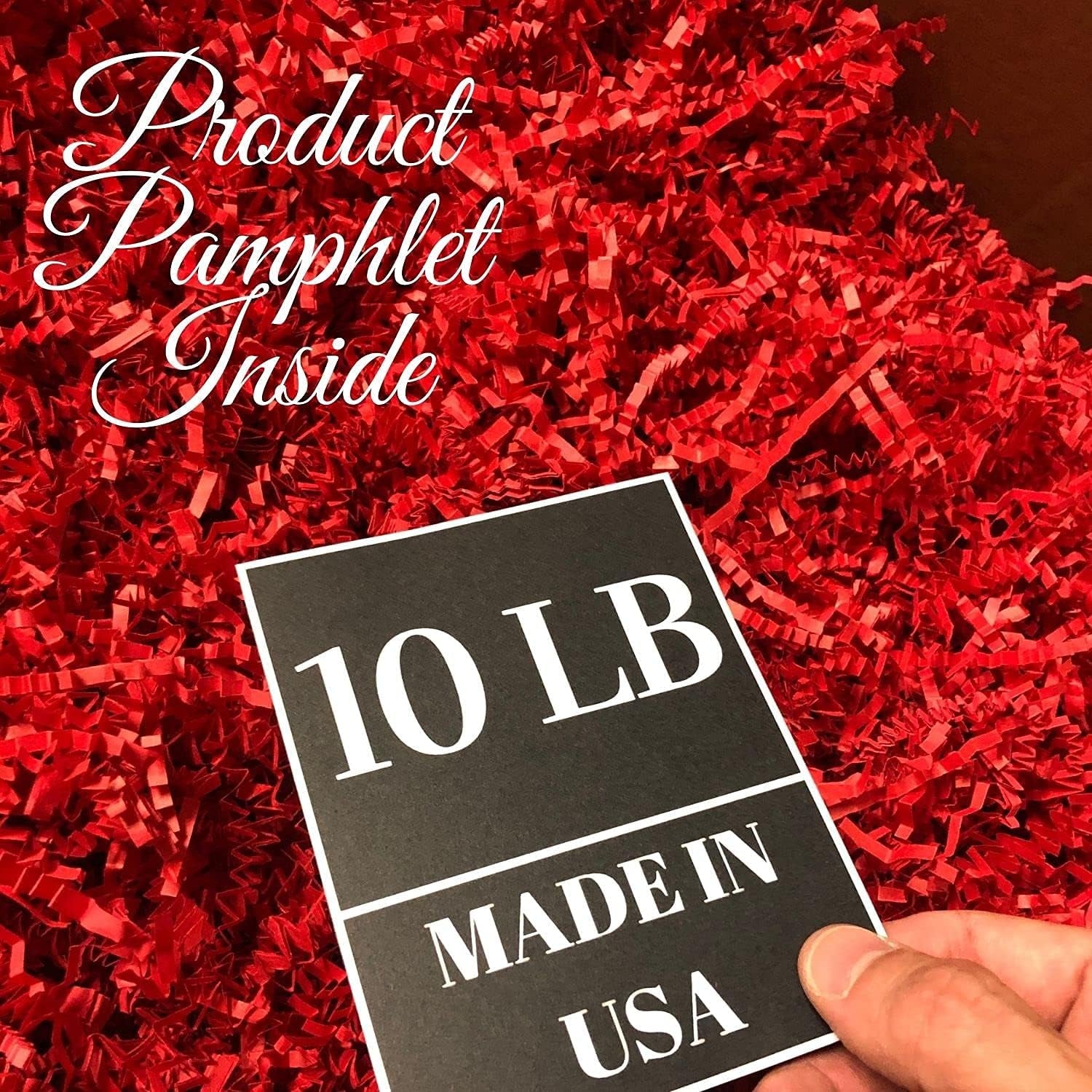 Crinkle Cut Paper Shred Filler for Packing and Filling Gift Baskets (10 LB) Red