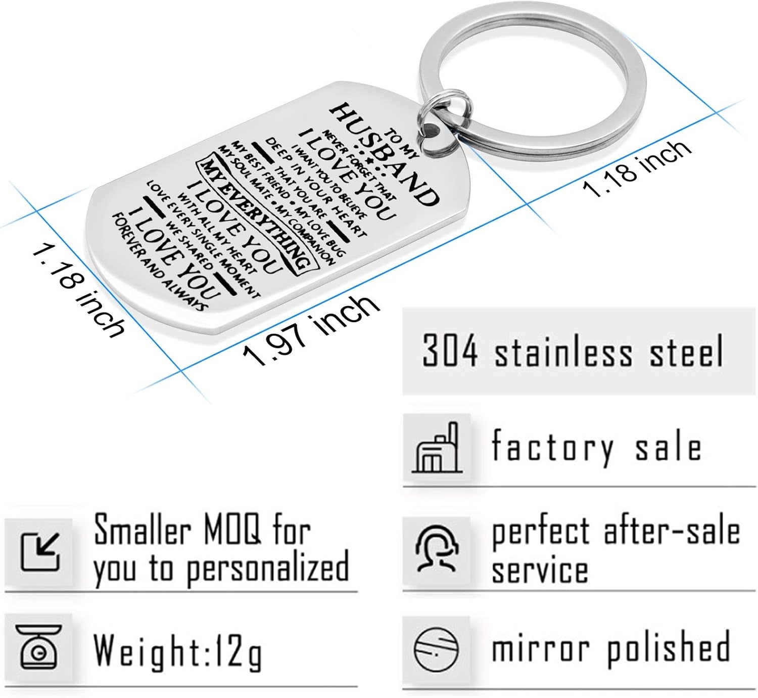 Love Keychain for Couples Birthday Gift for Husband Boyfriend Valentines Day Gift for Girlfriend