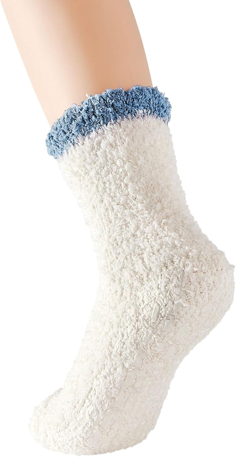 Women'S Fuzzy Slipper Socks - Warm, Fluffy, Cozy Crew Socks for Winter