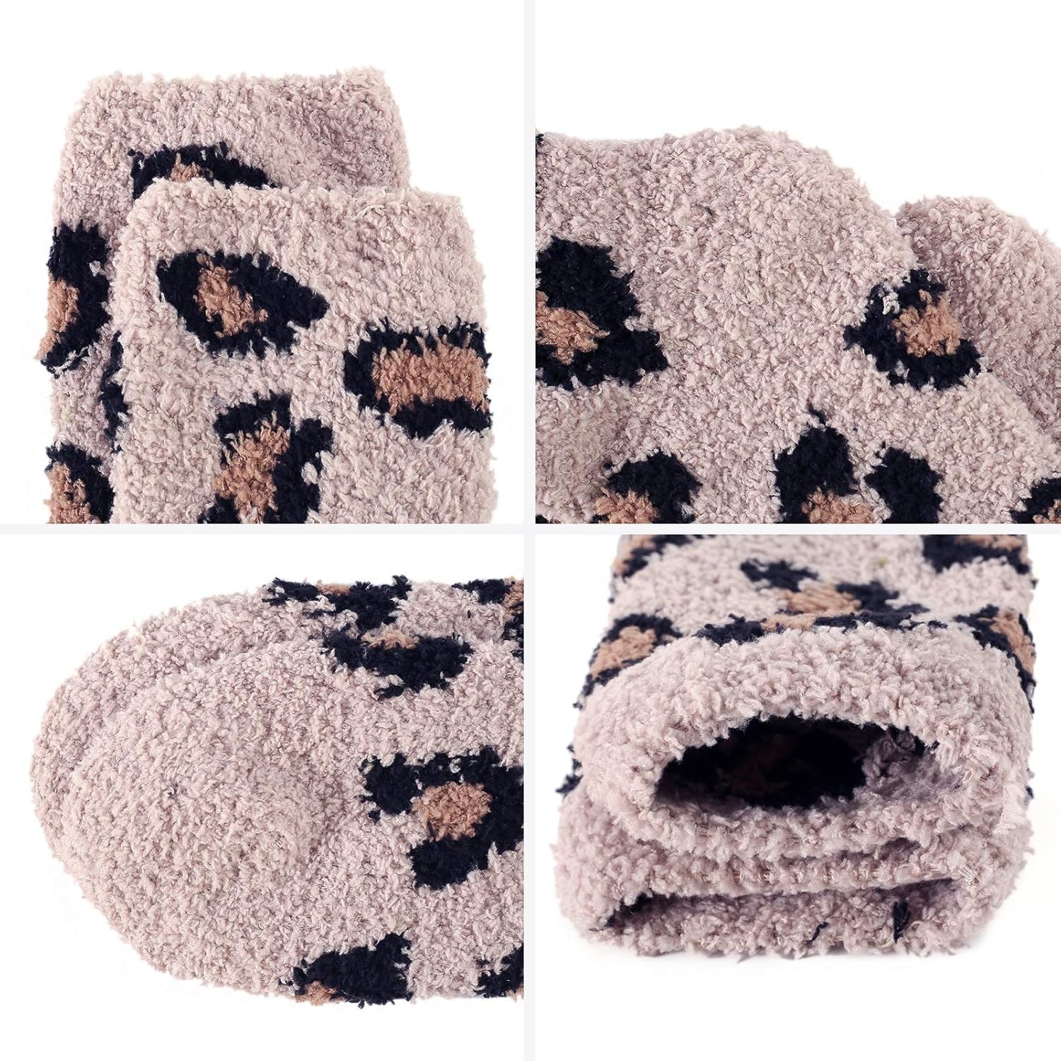 Women'S Fuzzy Slipper Socks - Warm, Fluffy, Cozy Crew Socks for Winter