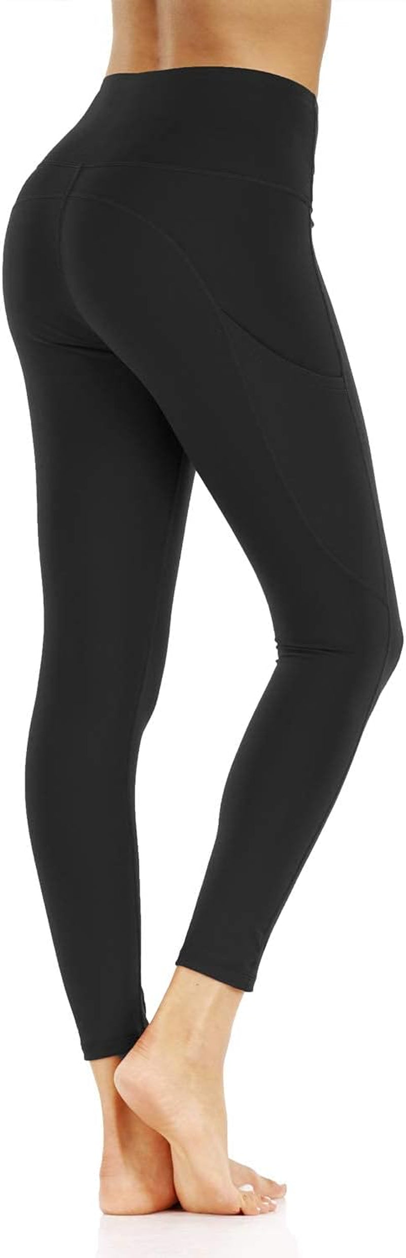 Leggings for Women, Naked Feeling Yoga Pants 7/8 with Side Pockets for Sports Workout XXL US 12 14 Black