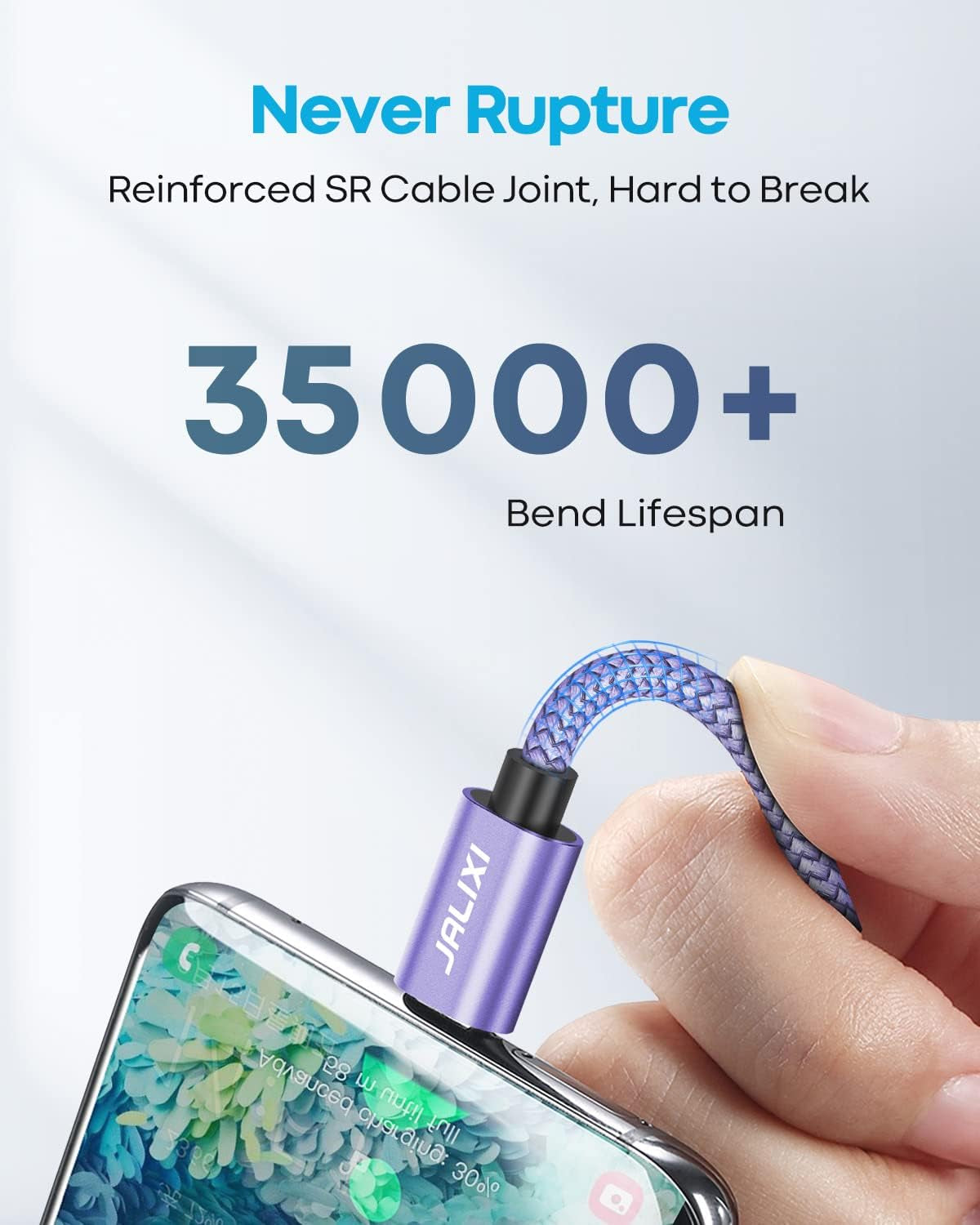 Short USB C Cable 1Ft, 1 Foot USB a to USB Type C Cable Fast Charging for Iphone 15 Pro Max, Samsung Galaxy S24 S23 S21 S20 Ultra S10, A55 A35 A25 A15, Pixel, Moto, Powerbank, Purple