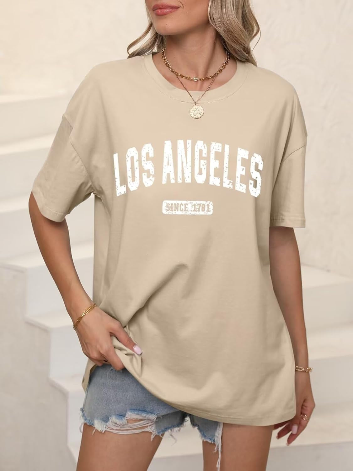 Women’S Oversized Graphic Print Short Sleeve Tunic Tops Crew Neck Casual Drop Shoulder T Shirts