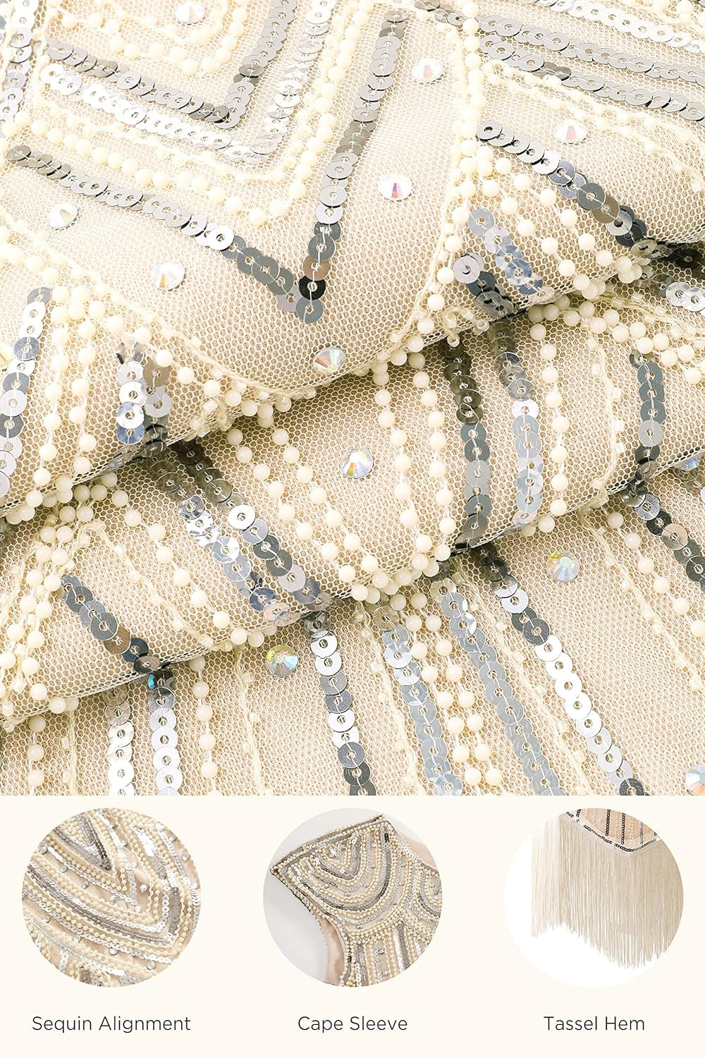 Women'S Flapper Dresses 1920S Beaded Fringed Great Gatsby Dress