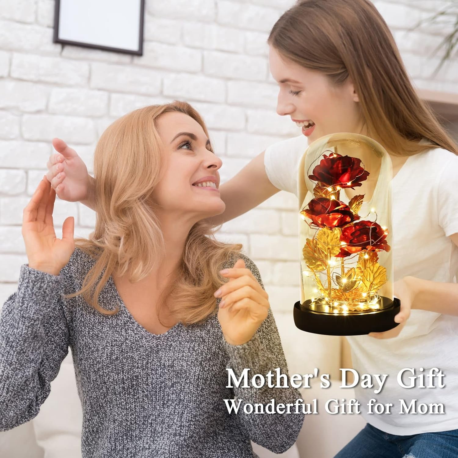 Mothers Day Flowers Gifts for Mom,Mothers'Day Gifts for Wife,Galaxy Flower Rose with 2 Lighting Mode, Colorful Gold Foil Enchanted Rose,Birthday Gifts for Women Grandma Wife Girlfriend Sister Mom