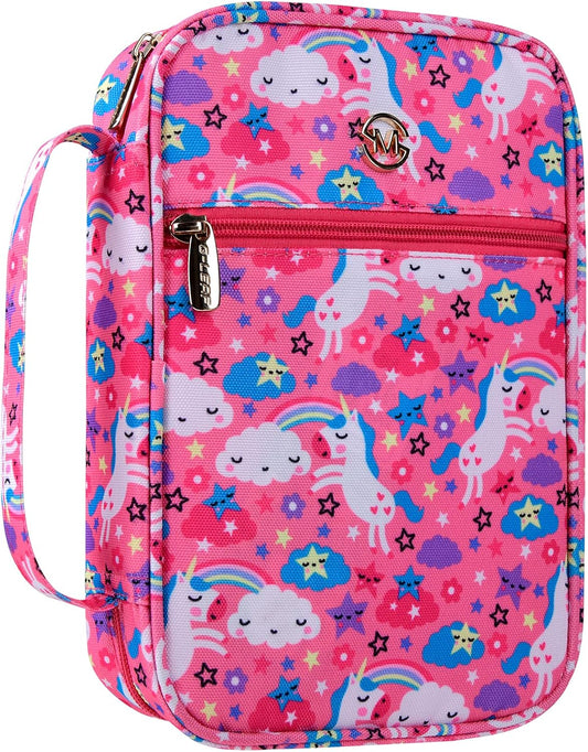 Bible Cover Case/Book Cover Floral Pattern with Handle Fits for Standard Size Bible, 9 X 6.3 X 2.4 In, Pink