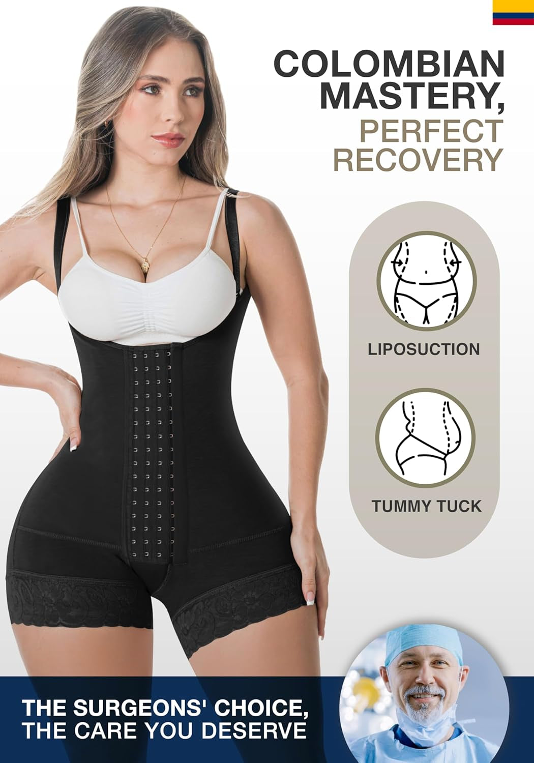Stage 2 Faja Tummy Tuck Compression Garment | Faja Body Shaper Shapewear for Women | Fajas Colombianas Moldeadoras