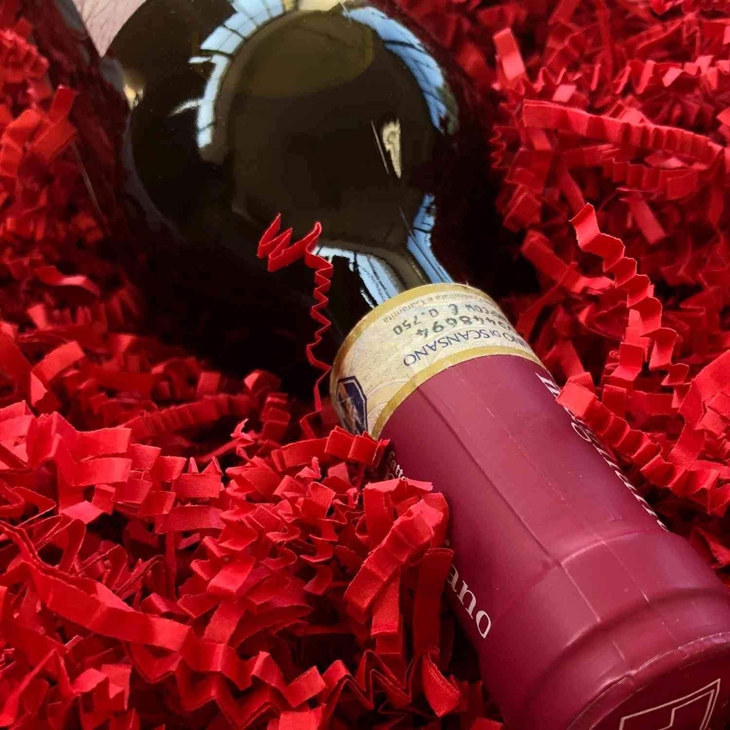 Crinkle Cut Paper Shred Filler for Packing and Filling Gift Baskets (10 LB) Red