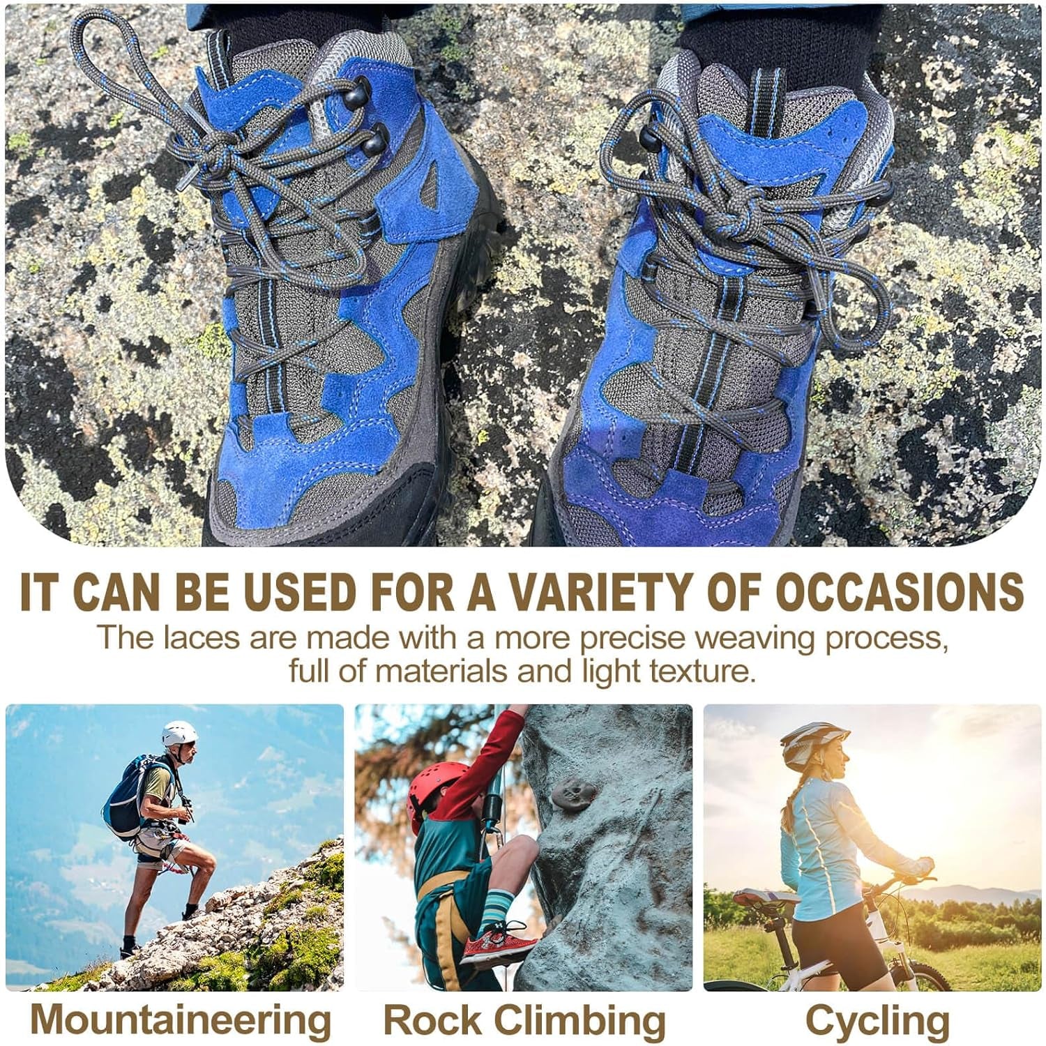 round Work Boot Laces: Heavy Duty Hiking Shoe Laces for Boots 2 Pair