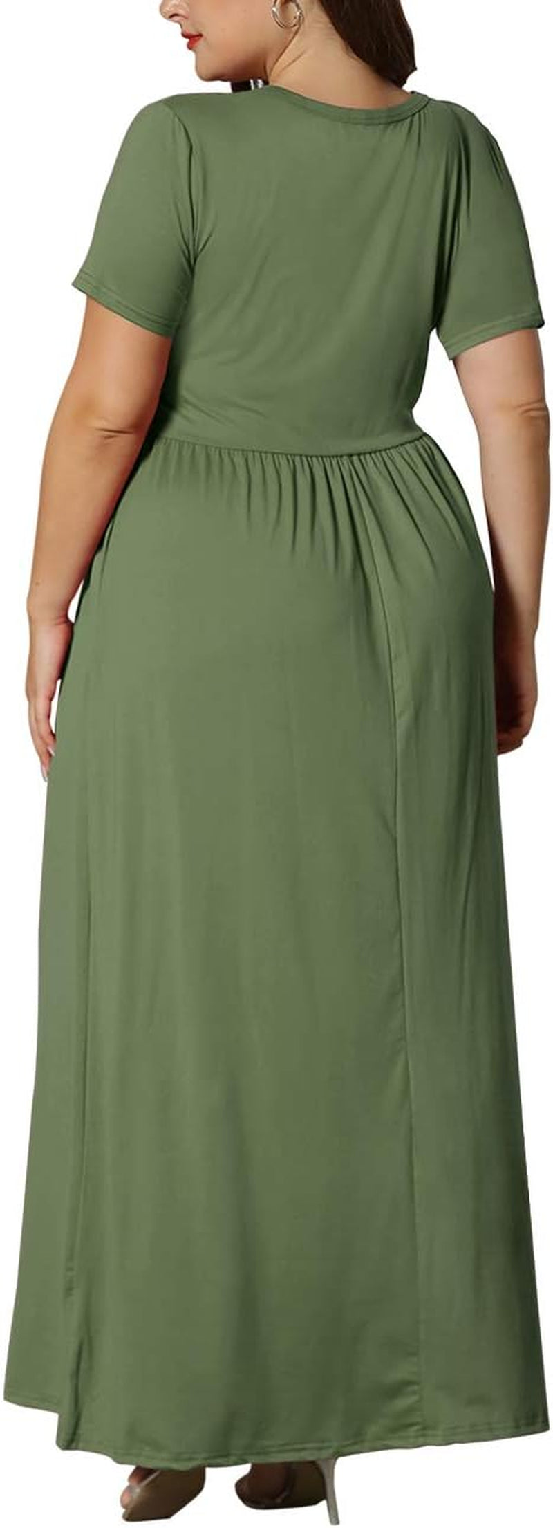 Women’S plus Size Maxi Dresses for Curvy Women Summer Casual Short Sleeve 2025 Long Dress 14W-26W