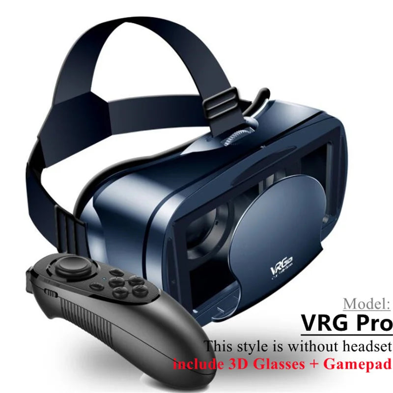 Virtual Reality VR Headset with IMAX Screen and HD 3D Technology for 5-7" Phones, Compatible with Gamepad